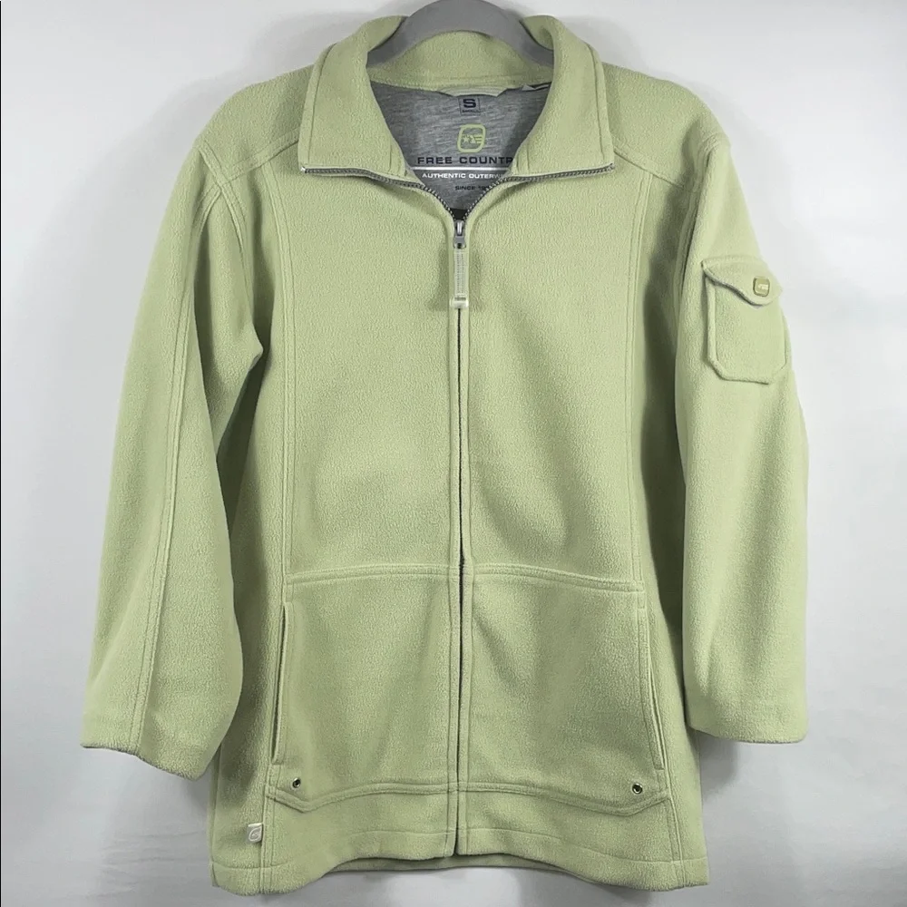 Free‎ Country Women's Light Green Fleece Jacket. Inside is sweatshirt material.